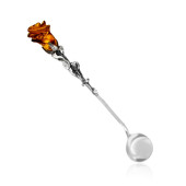 Lingurita argint cu trandafir din chihlimbar DiAmanti AMJ-002-AS